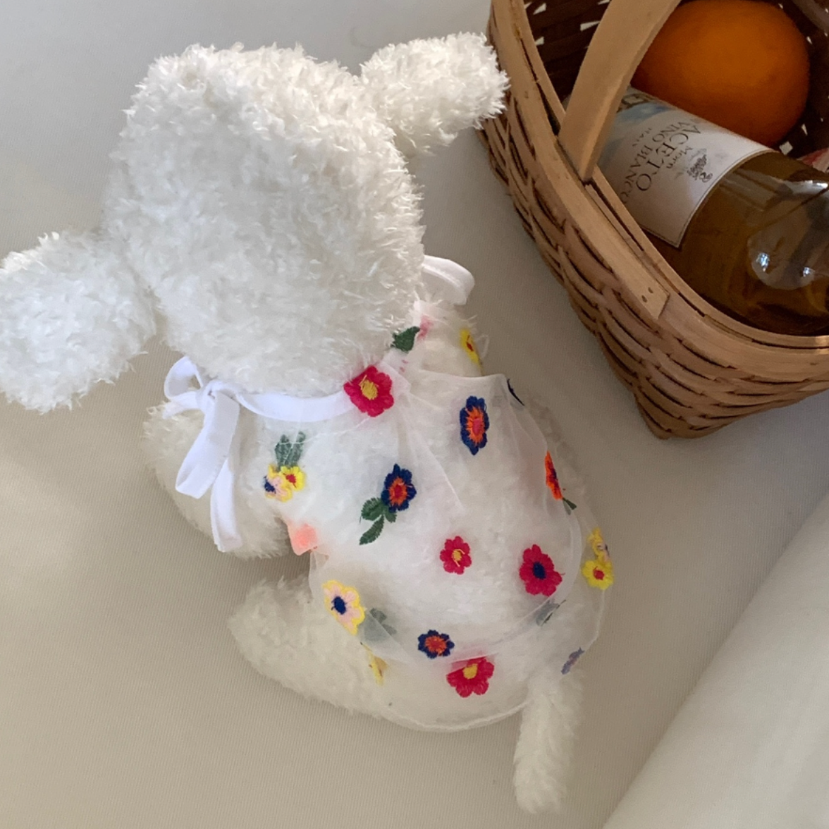 Pet Daily|Pet Floral Embroidered Top