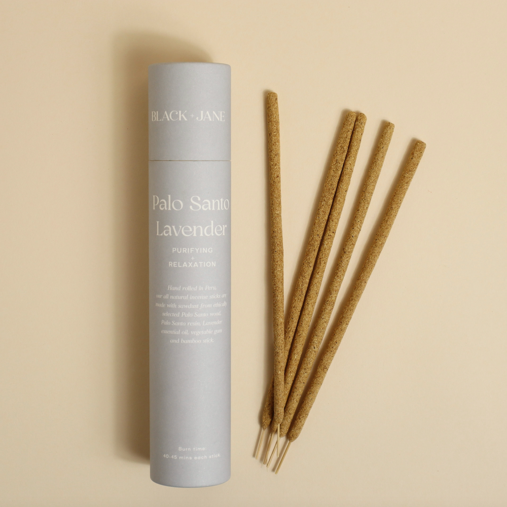 BLACK + JANE | HAND ROLLED PALO SANTO INCENSE STICKS