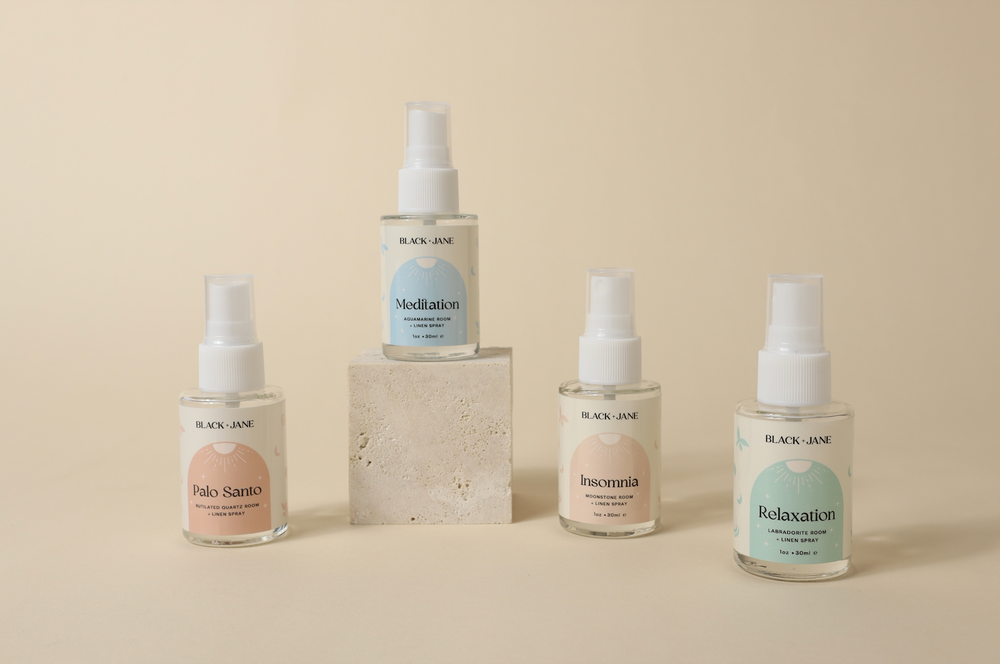 BLACK + JANE | CRYSTAL INFUSED ROOM AND MEDIATION SPRAY - Mediation Room and Linen Spray - 1OZ