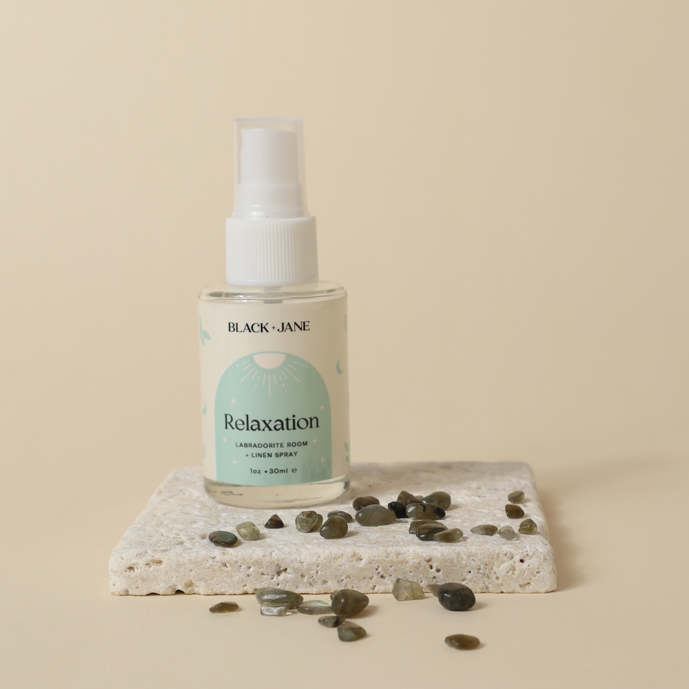 BLACK + JANE | CRYSTAL INFUSED ROOM AND MEDIATION SPRAY - Relaxation Room and Linen Spray - 1OZ