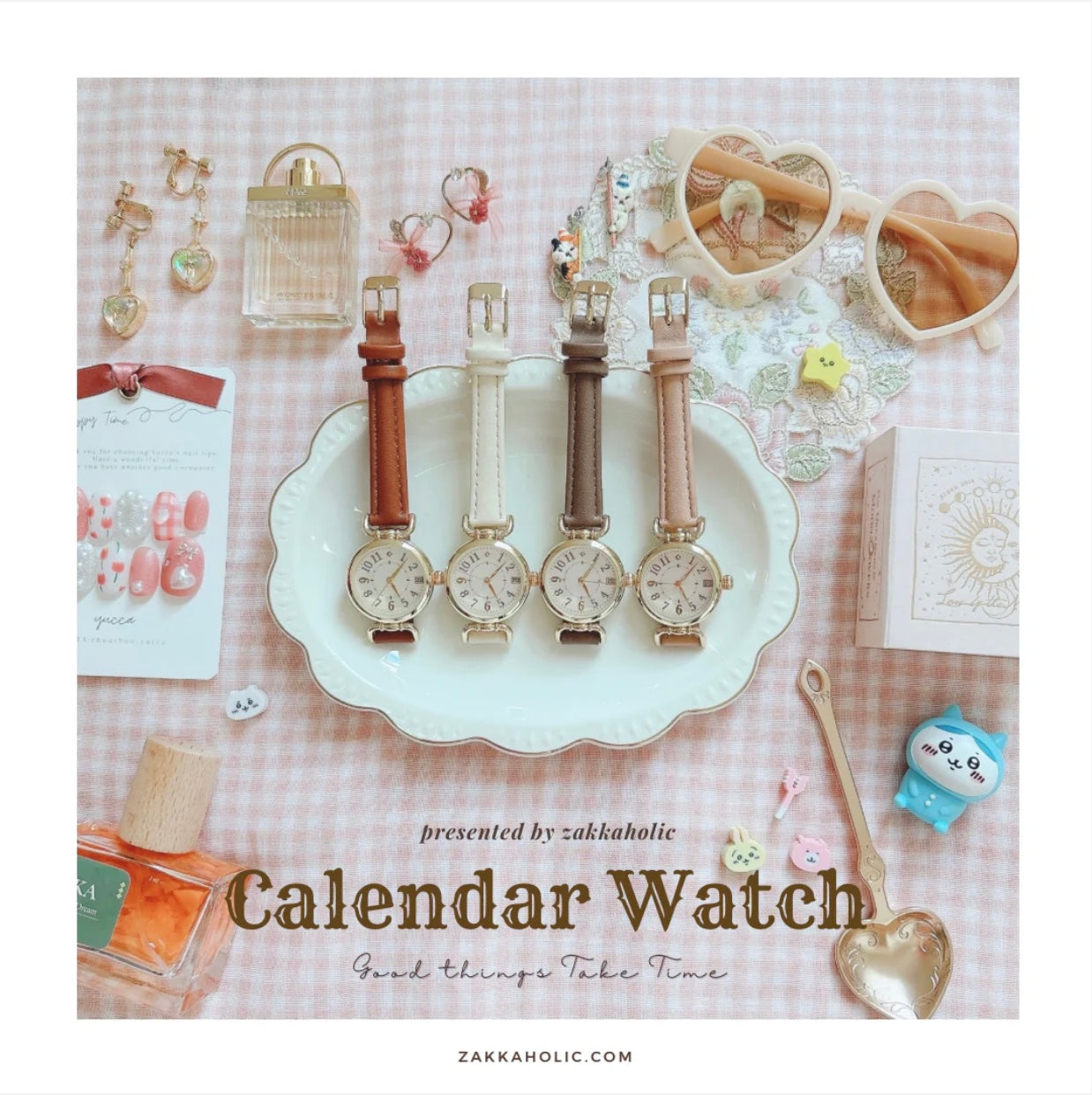 Good things take Time Antique Calendar Watch|復古日期手錶(女裝/DSE錶/考試手錶)
