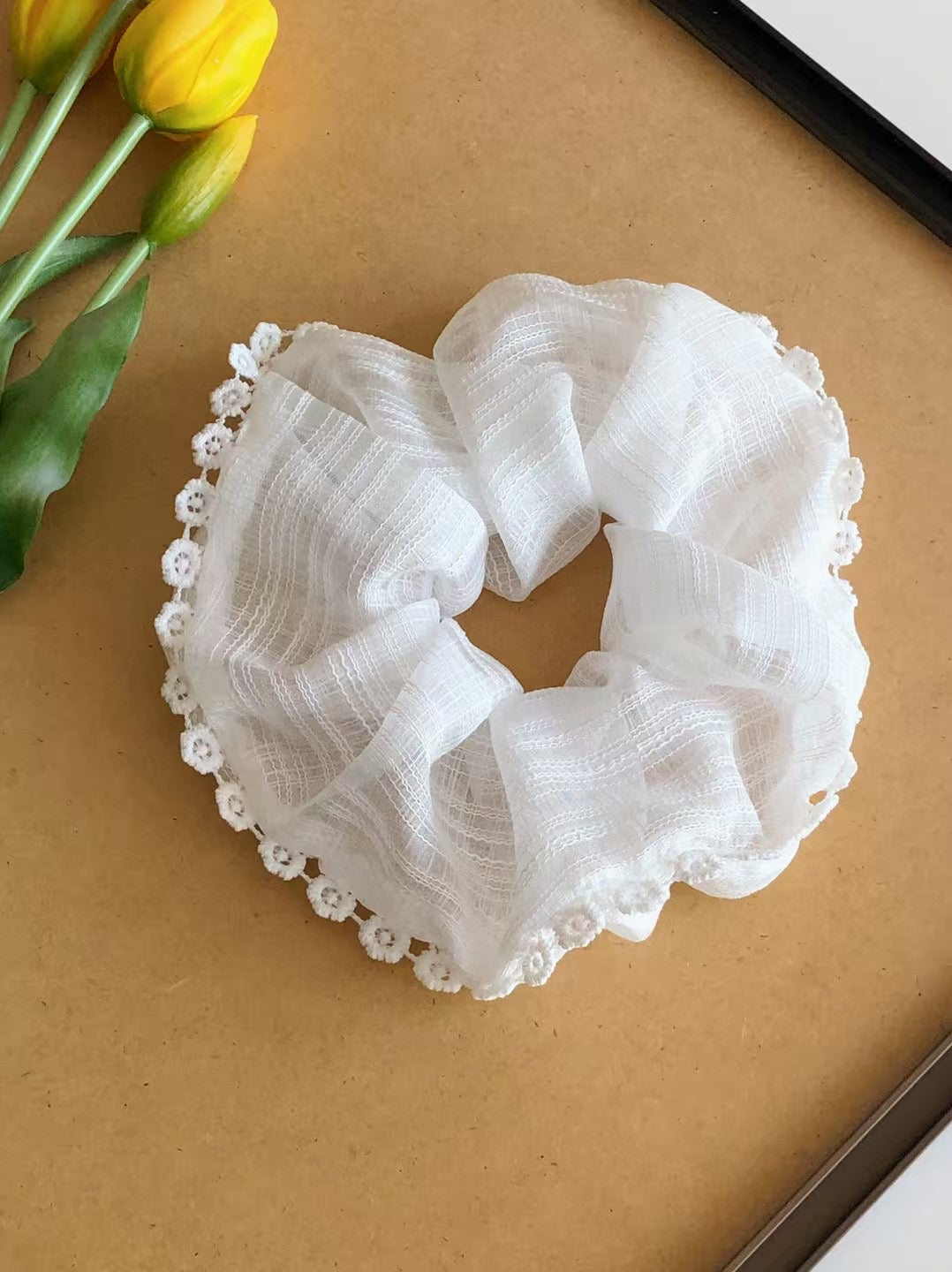 ChicStrands|Flower Embroidery Hair Scrunchie