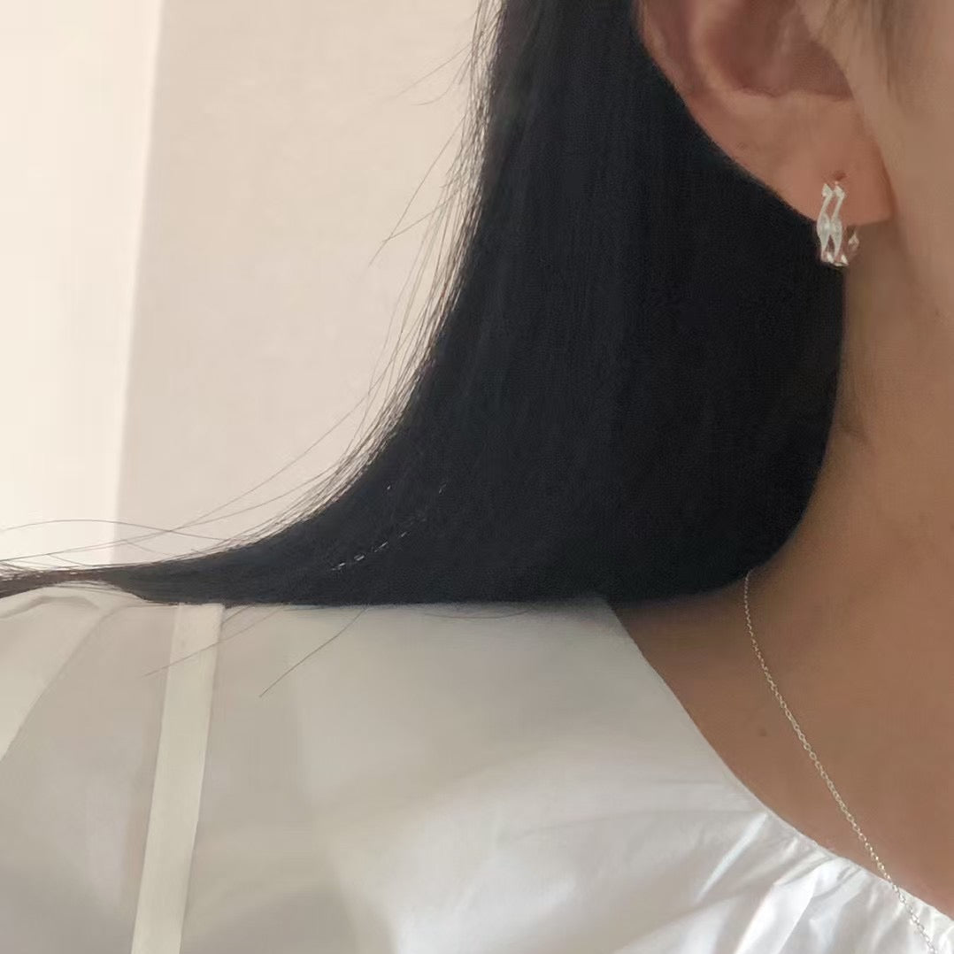 IKON | 925純銀扭紋雙圈耳環