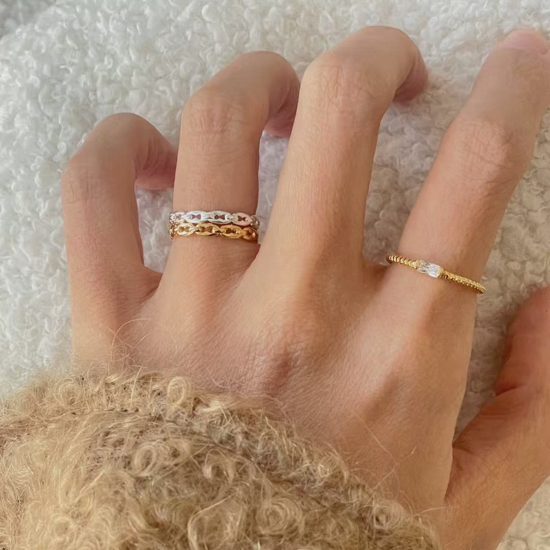 IKON | 925Silver Tiny Chaine d'Ancre Pinky Ring