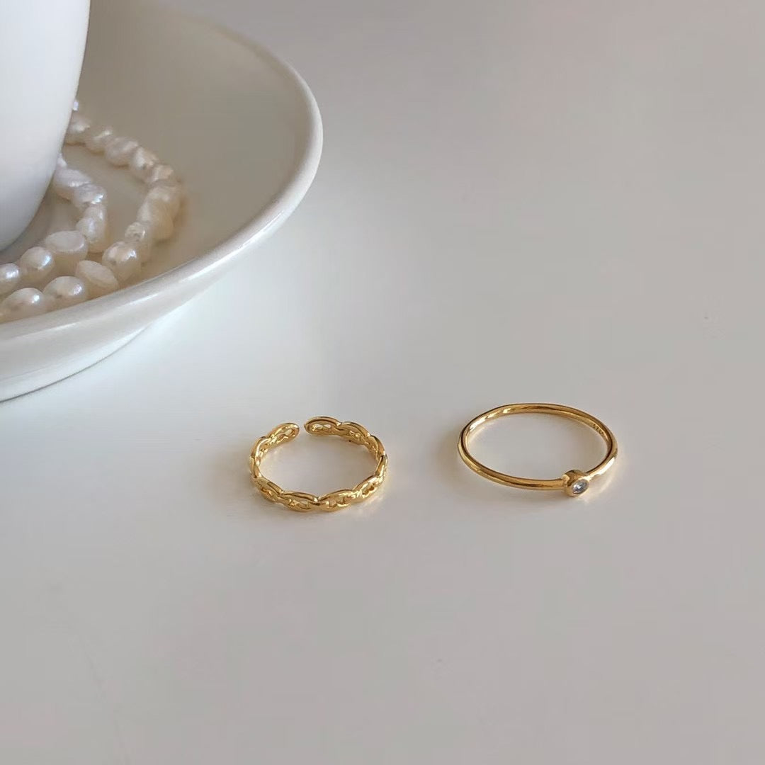 IKON | 925Silver Tiny Chaine d'Ancre Pinky Ring