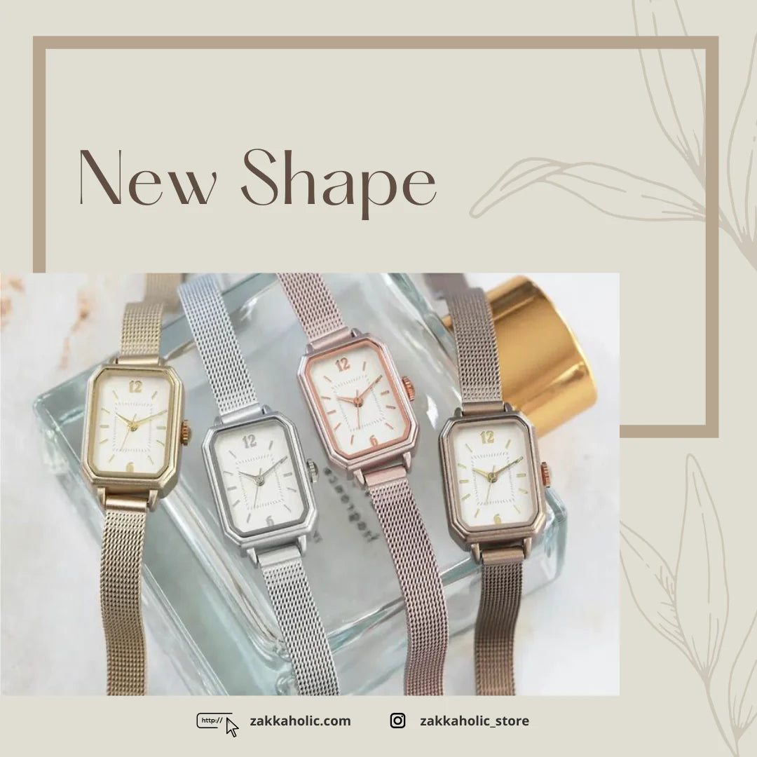 Classic metallic mesh square watch |經典簡約鋼錶