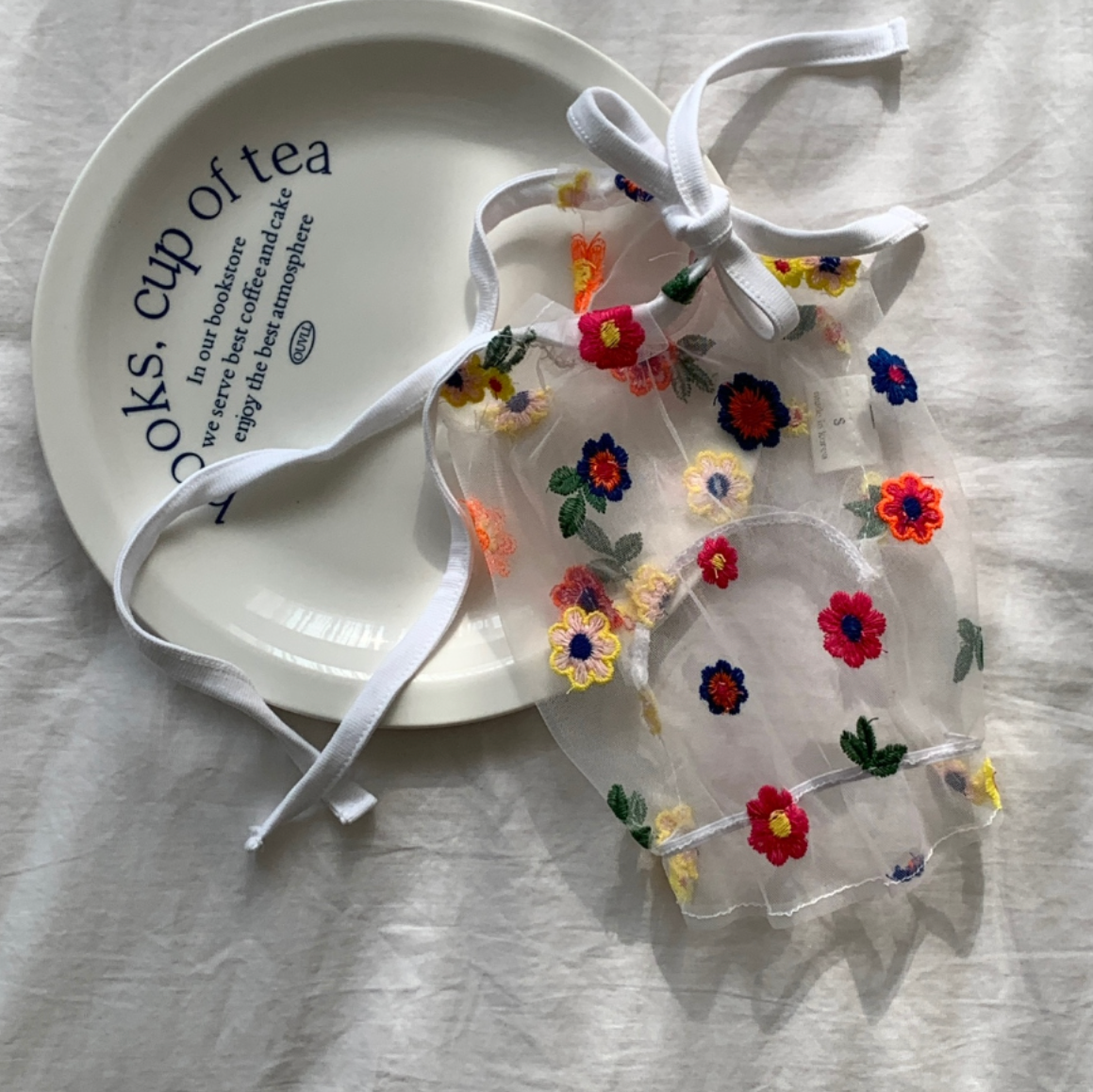 Pet Daily｜Pet Floral Embroidered Top