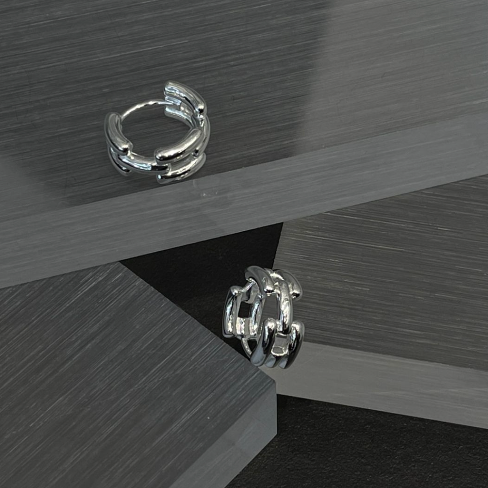 IKON DELUXE | [Pre-order] 925Silver Chain Hoop Earrings