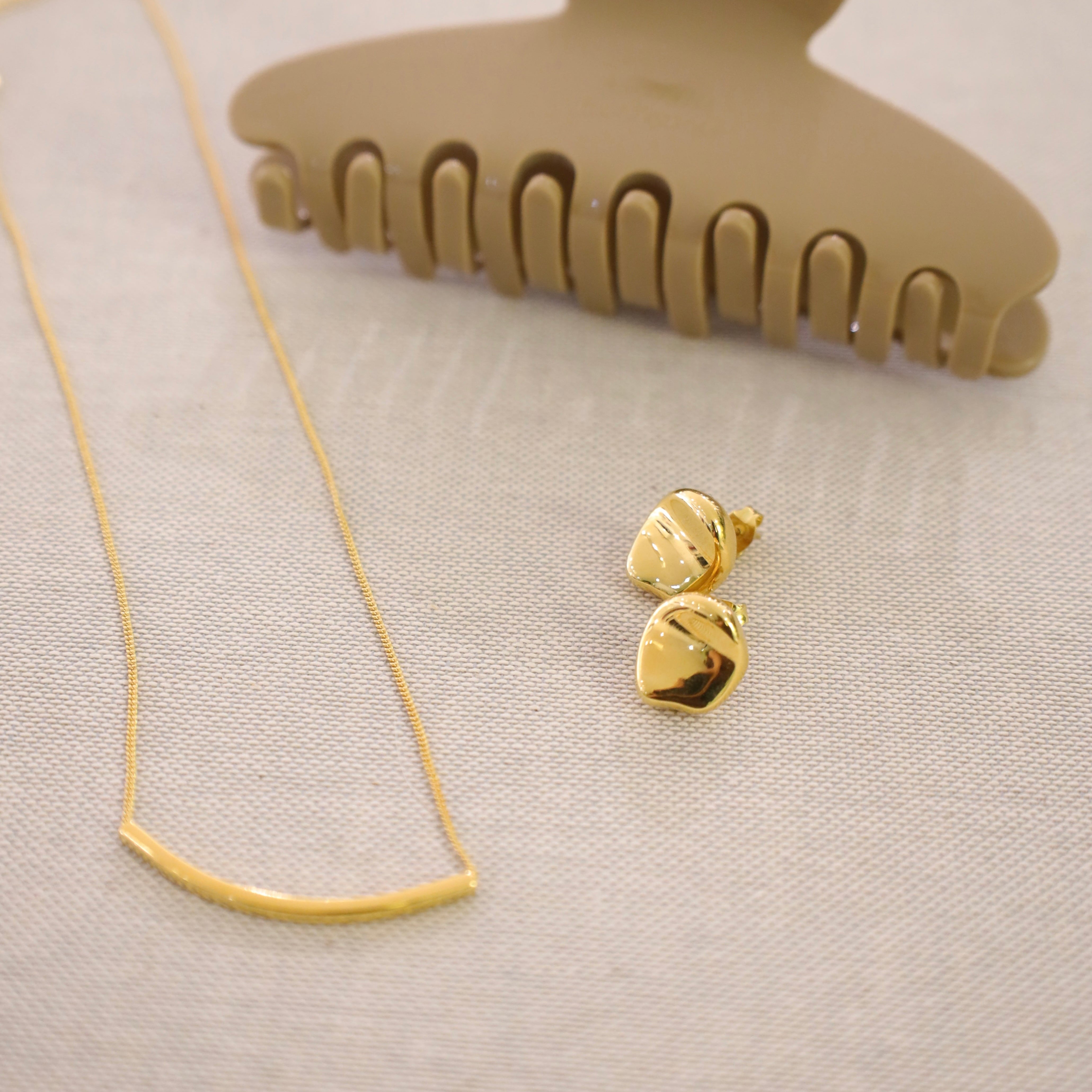 IKON DELUXE | Polished Smooth Concave Stud Earrings