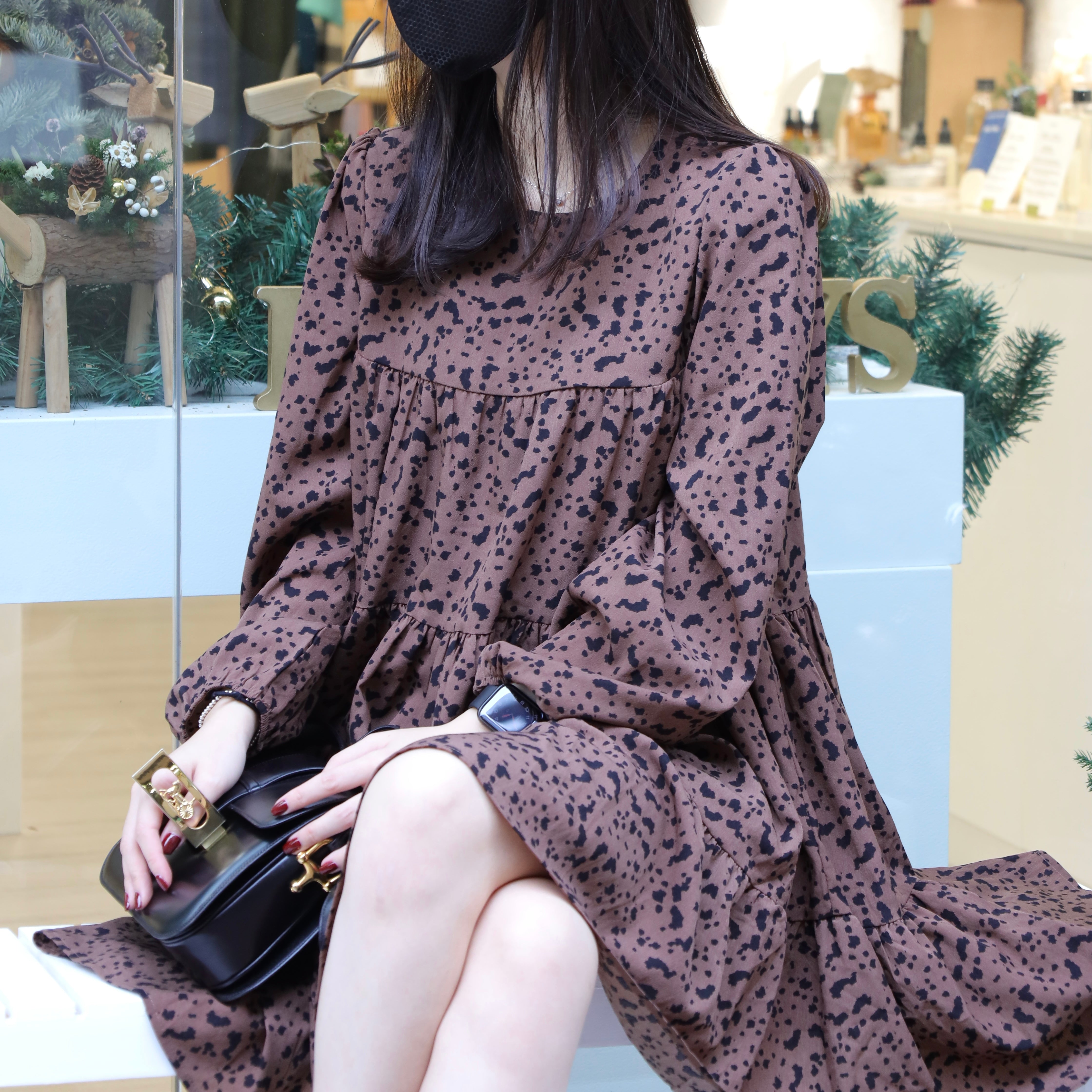 U Cloakroom | Tiered Abstract Spot Print Maxi Dress