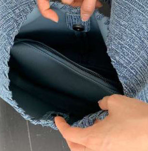 U Cloakroom | Textured Denim Slouchy Hobo Bag