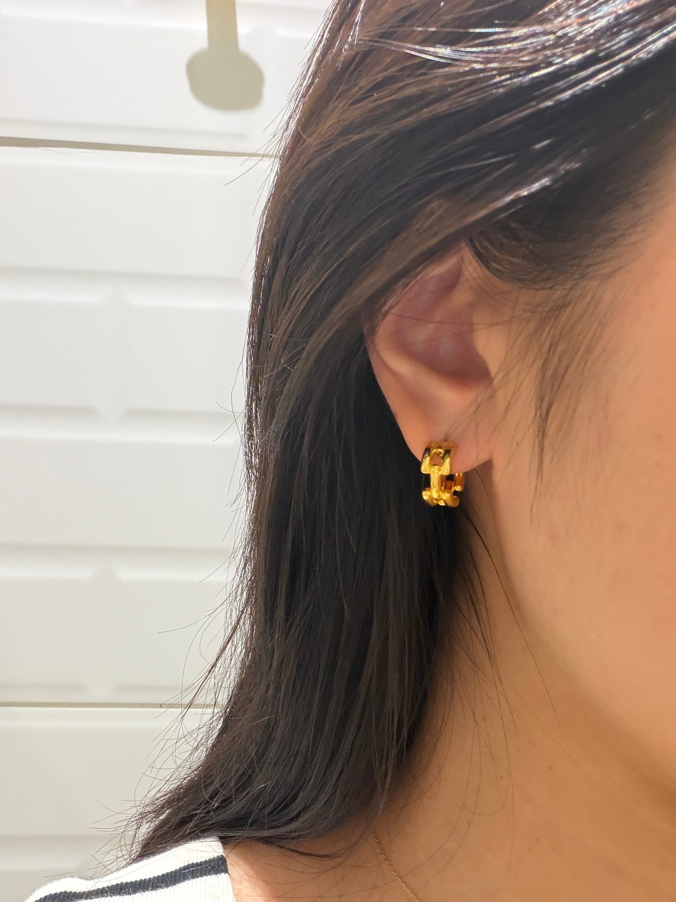 IKON DELUXE | 925Silver Chain Hoop Earrings