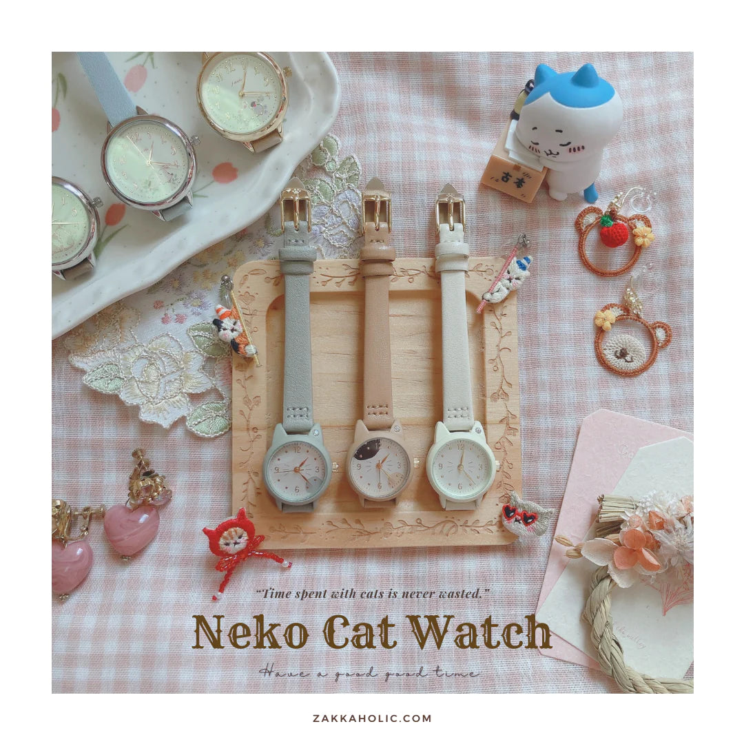 WATER PROOF CAT SHAPE WATCH ｜女裝 防水 三色貓貓形手錶