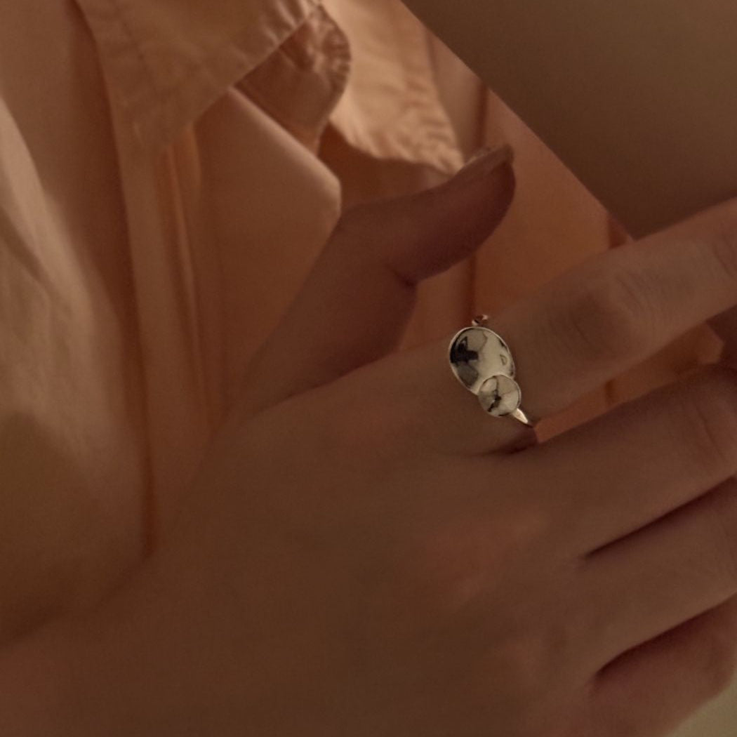 IKON | 925Silver Twin Pebble Open Ring