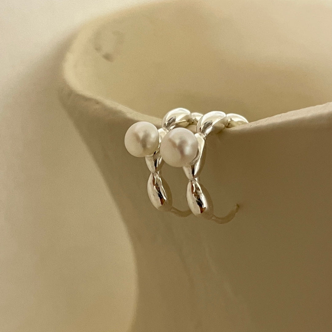 IKON DELUXE | 925Silver Moonlit Pebble Pearl Earrings