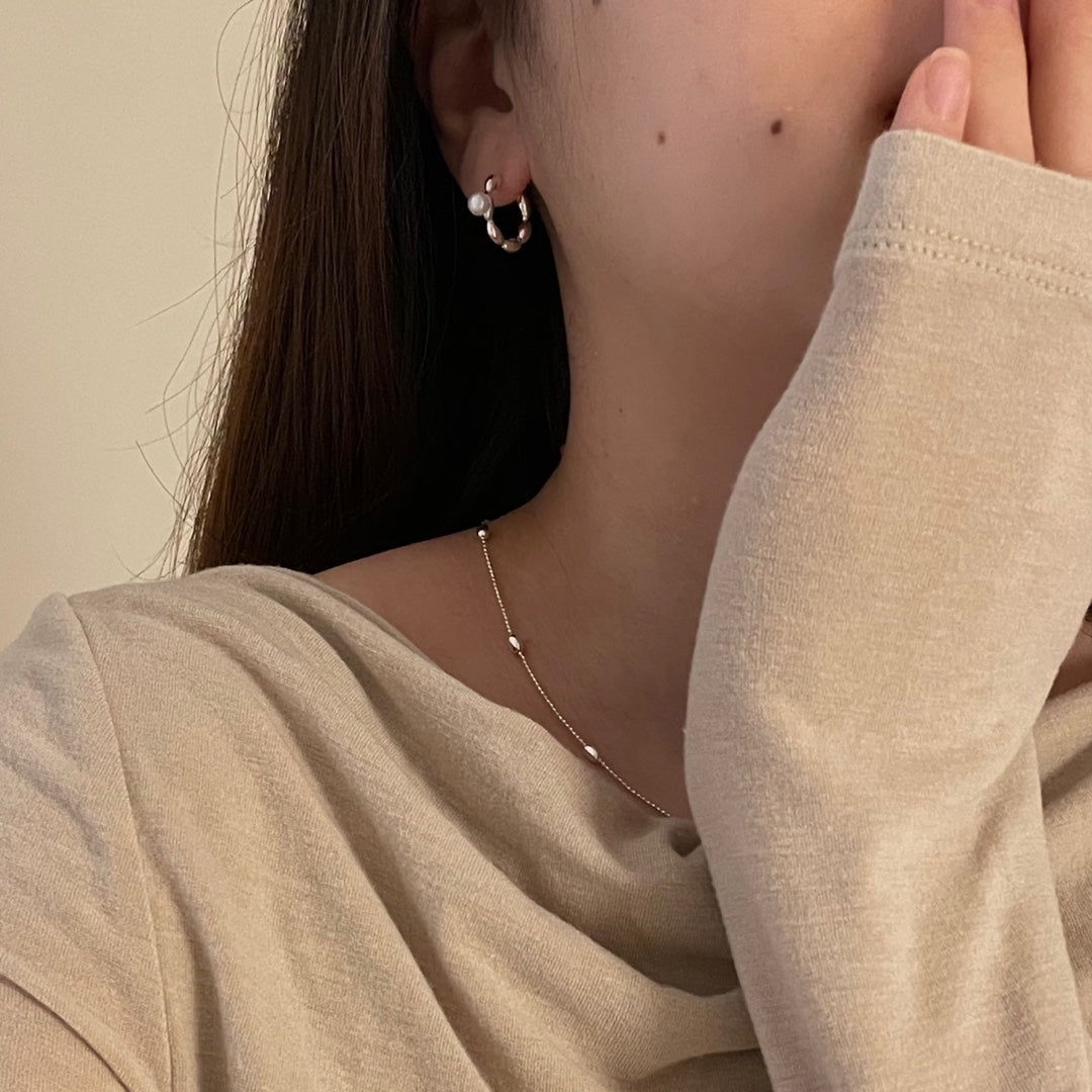 IKON DELUXE | 925Silver Moonlit Pebble Pearl Earrings