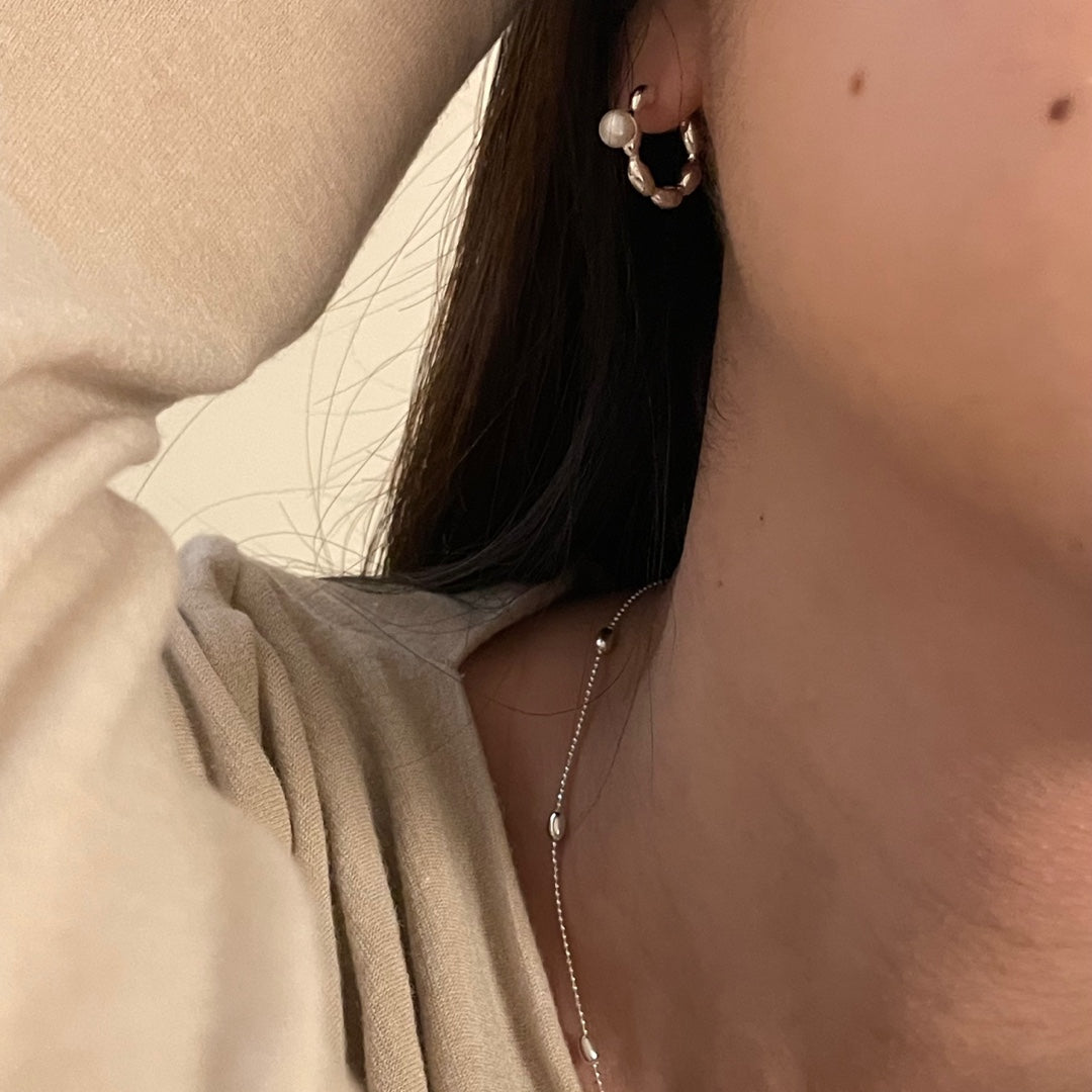 IKON DELUXE | 925Silver Moonlit Pebble Pearl Earrings