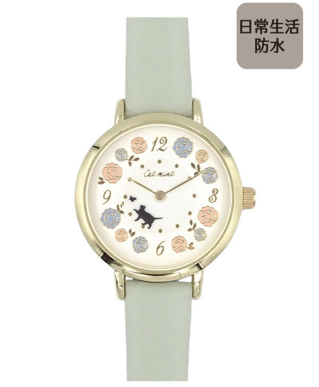 Zakkaholic | Pastel Floral Moveable Cat Walk Watch ༘⋆✿ 女裝 春日花海貓貓轉動手錶 [日常防水]