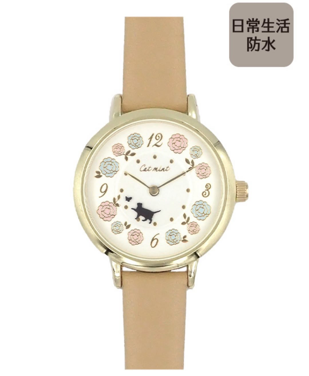 Zakkaholic | Pastel Floral Moveable Cat Walk Watch ༘⋆✿ 女裝 春日花海貓貓轉動手錶 [日常防水]