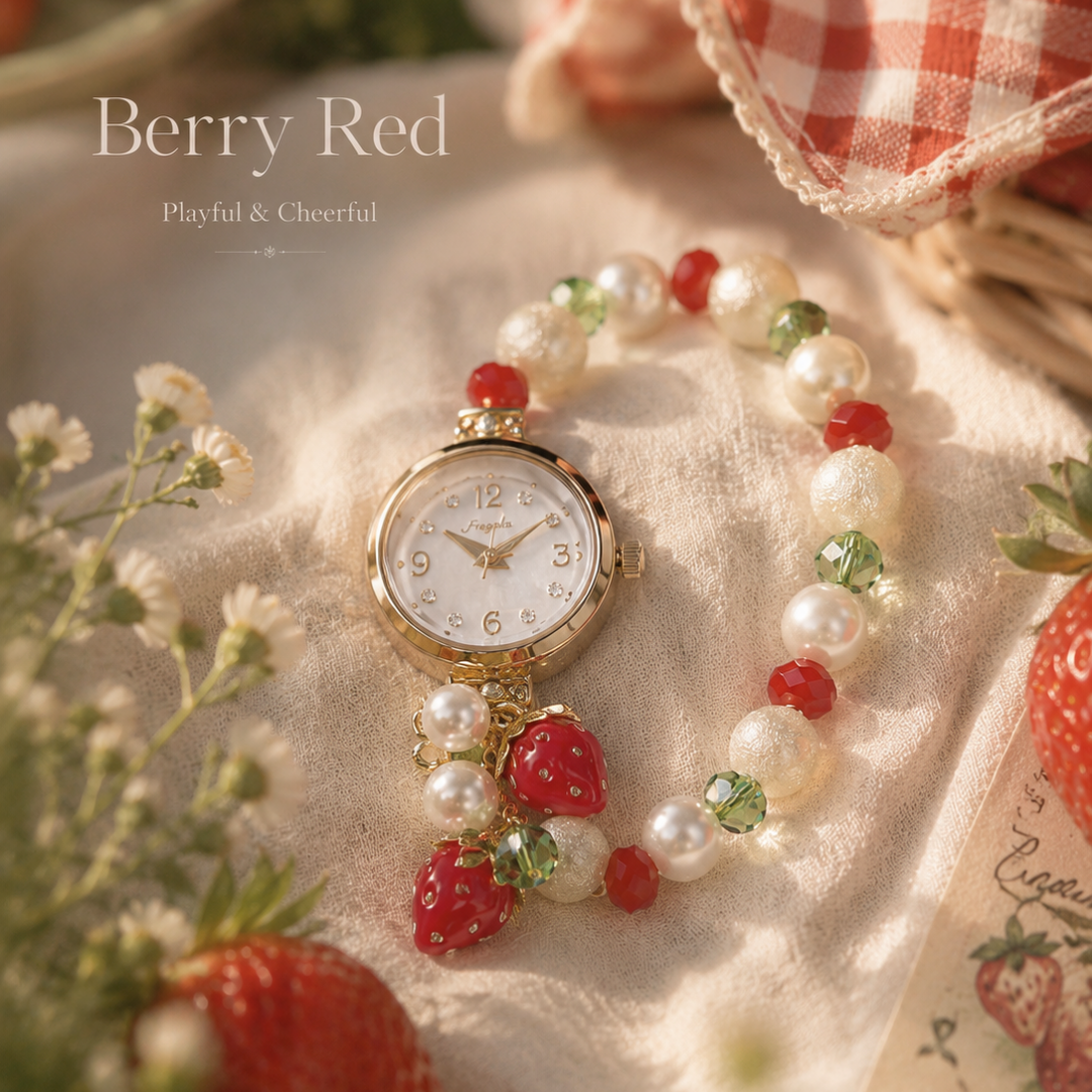 Zakkaholic | Strawberry Bracelet Watch 草莓/士多啤梨手鏈錶 女裝 [日常防水]