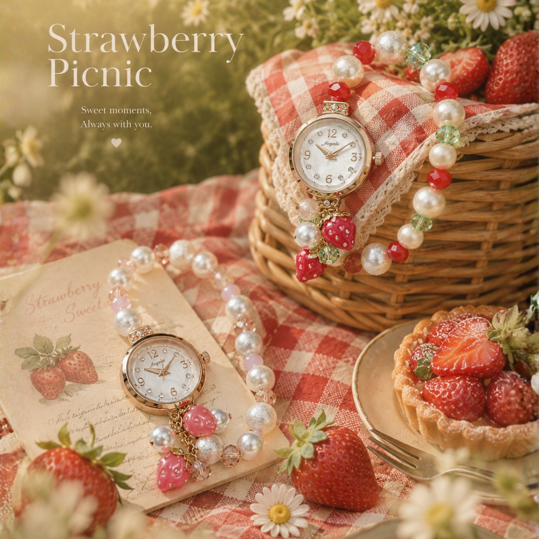 Zakkaholic | Strawberry Bracelet Watch 草莓/士多啤梨手鏈錶 女裝 [日常防水]
