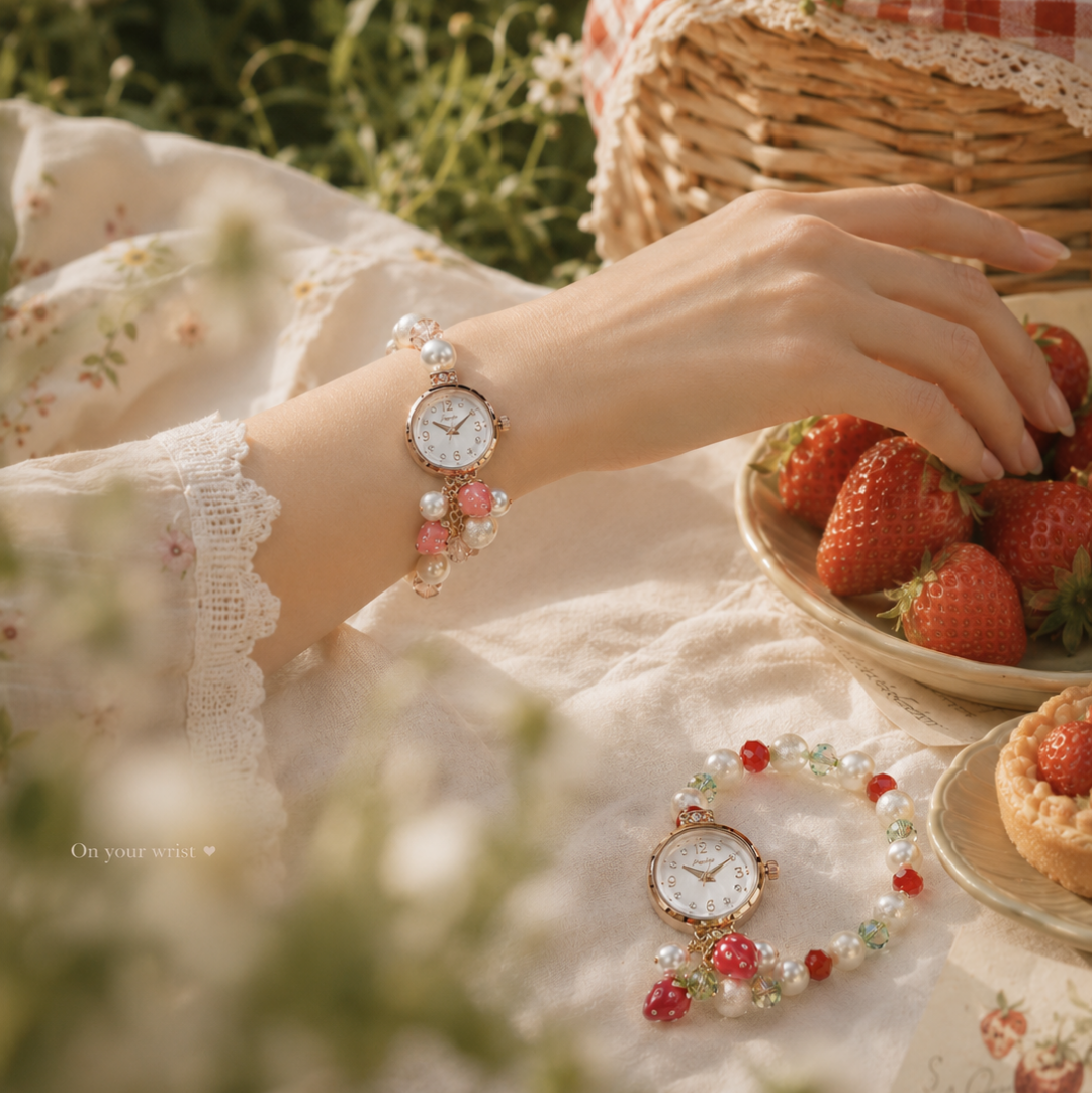 Zakkaholic | Strawberry Bracelet Watch 草莓/士多啤梨手鏈錶 女裝 [日常防水]