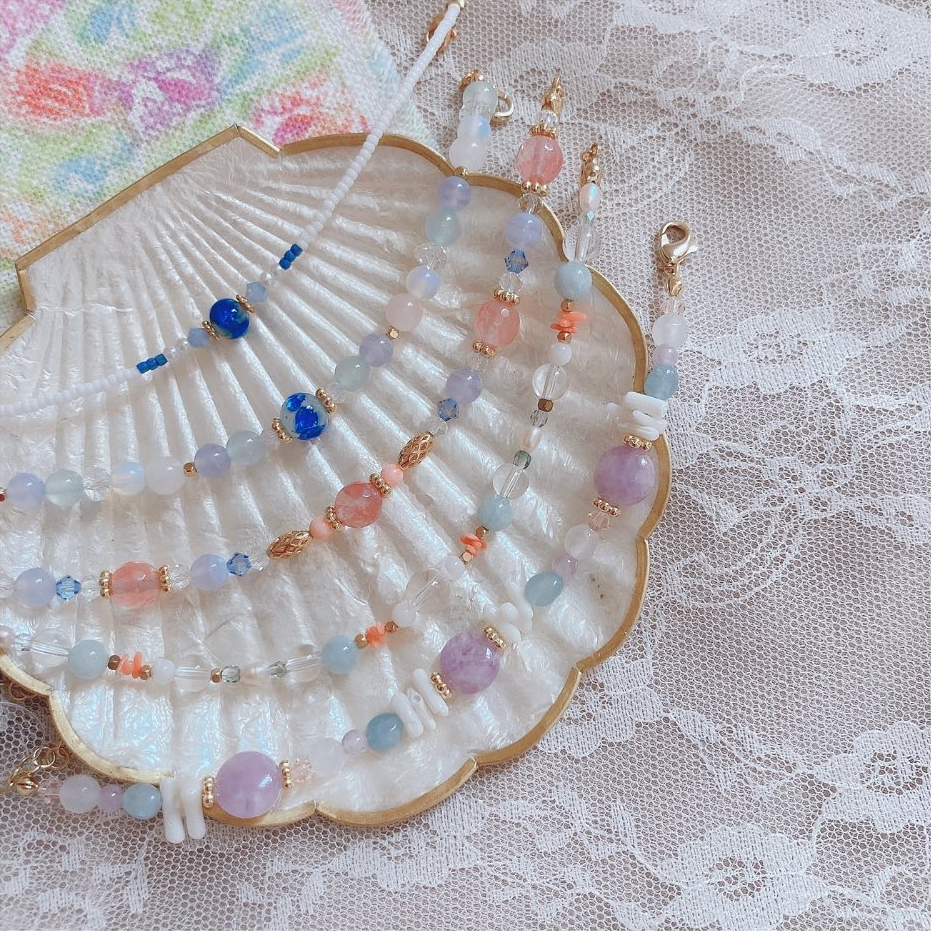 Zakkaholic | Jeenar Okinawa White Hotaru Glass 沖繩白螢琉璃手鏈