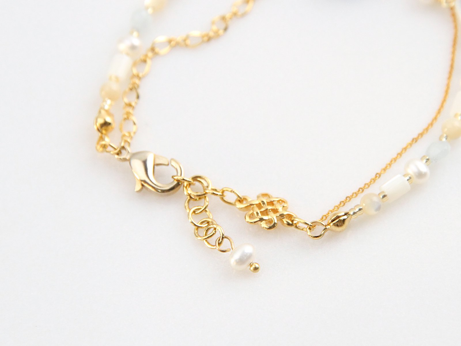 Zakkaholic | Jeenar Okinawa handmade bracelet 2連淡水珍珠 白螢琉璃