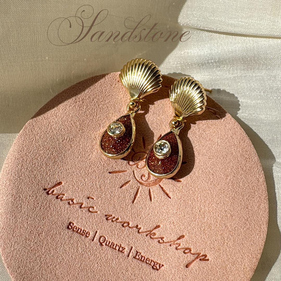 Basicworkshop | Athena Stone Earrings | Sandstone