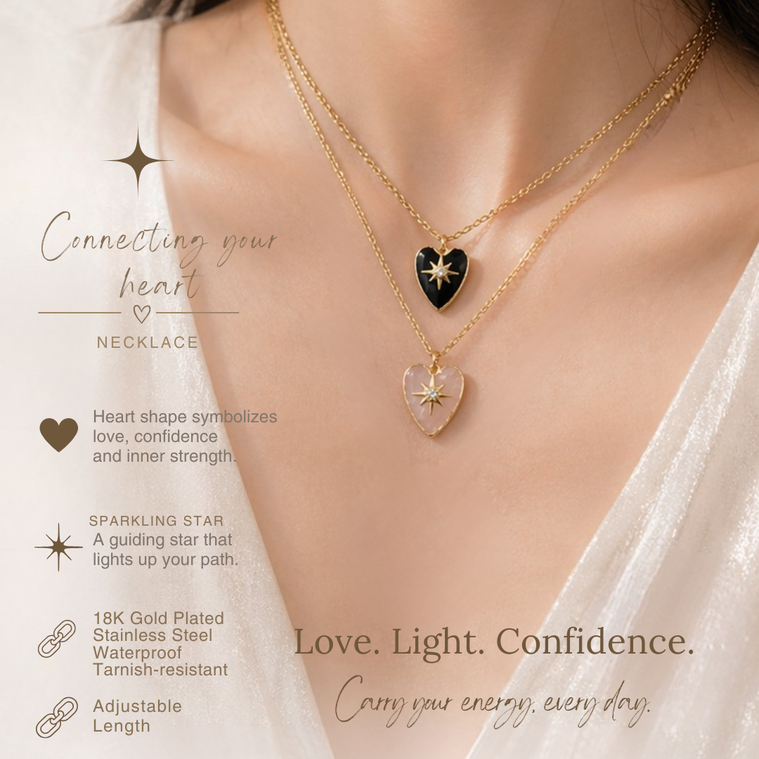 Basicworkshop | Rose Quartz Starburst Heart Necklace