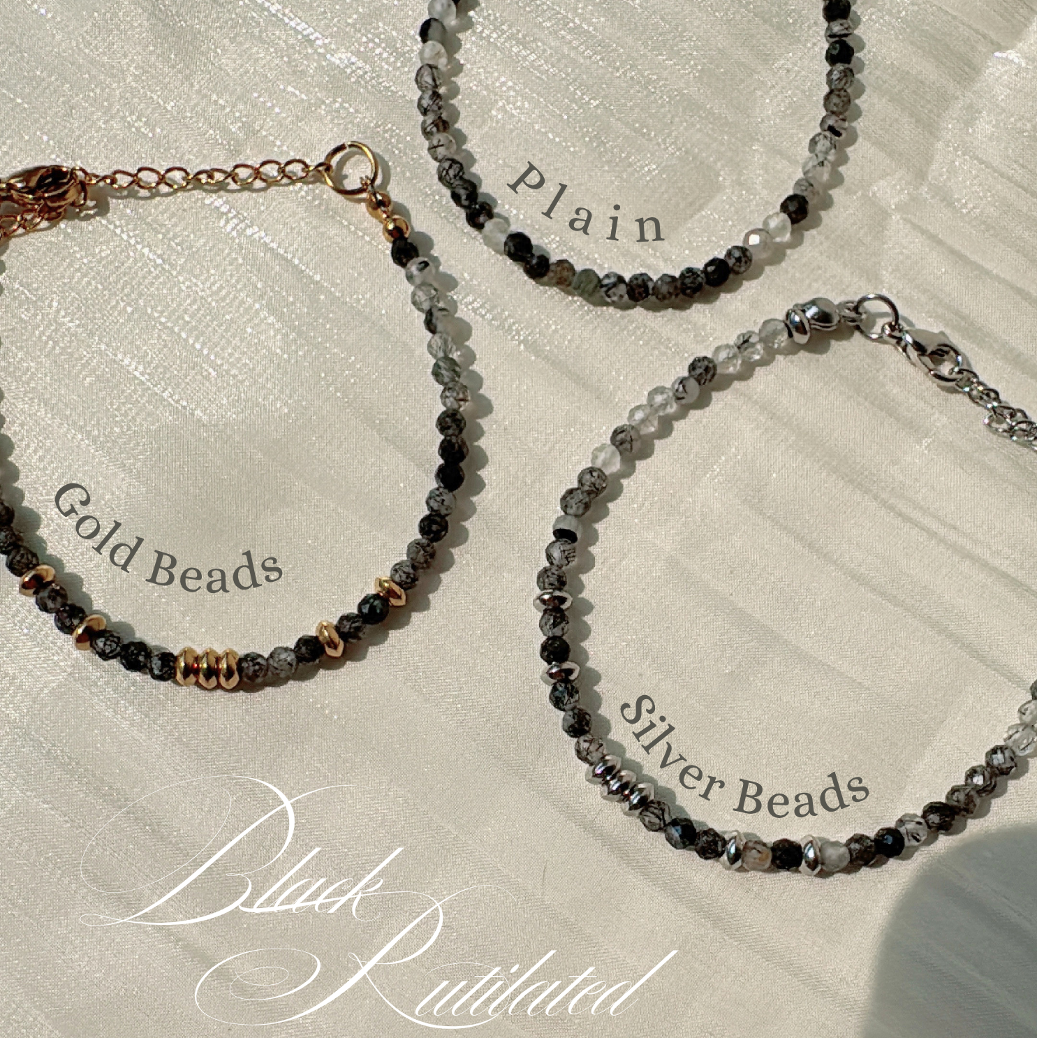 Basicworkshop | Black Rutilated Bracelet