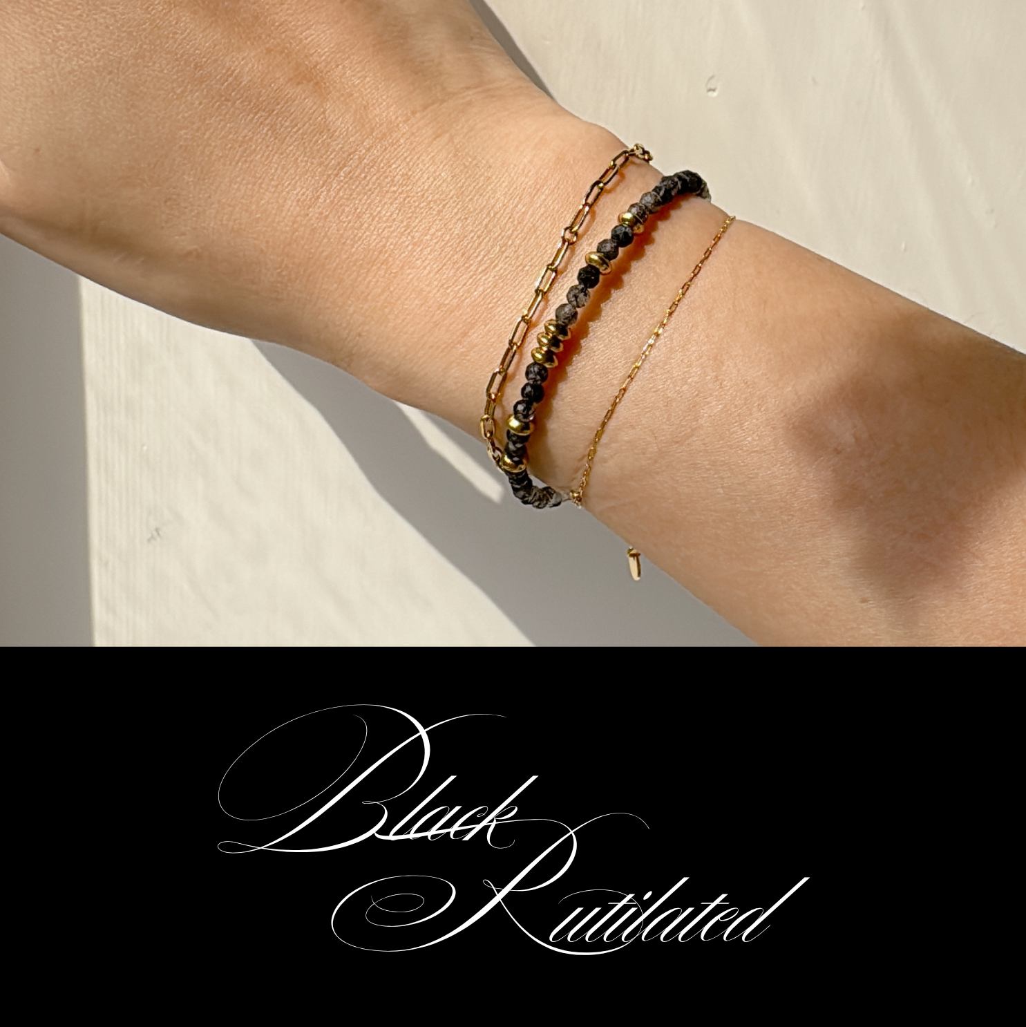 Basicworkshop | Black Rutilated Bracelet