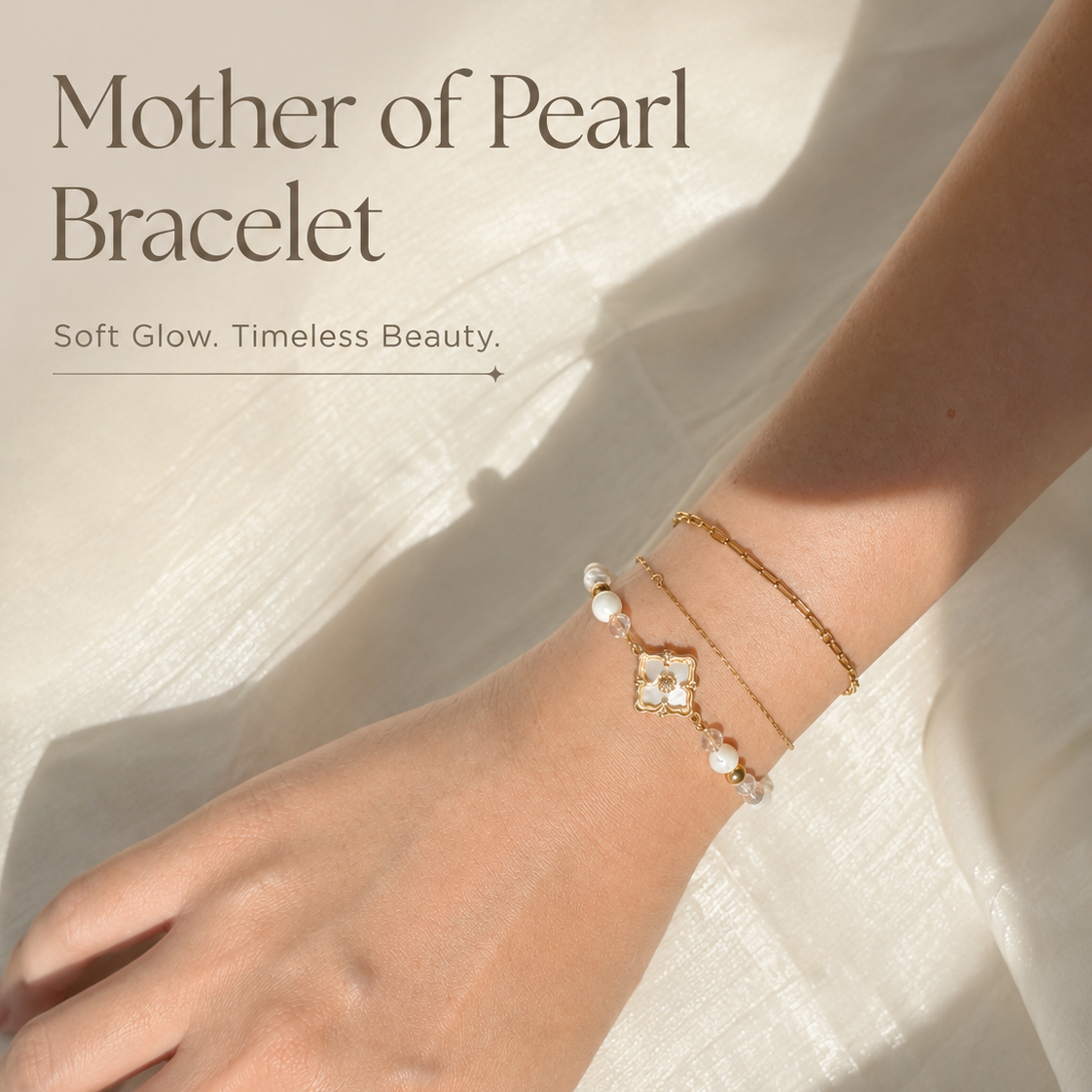 Basicworkshop | Mother Of Pearl Clover Bracelet