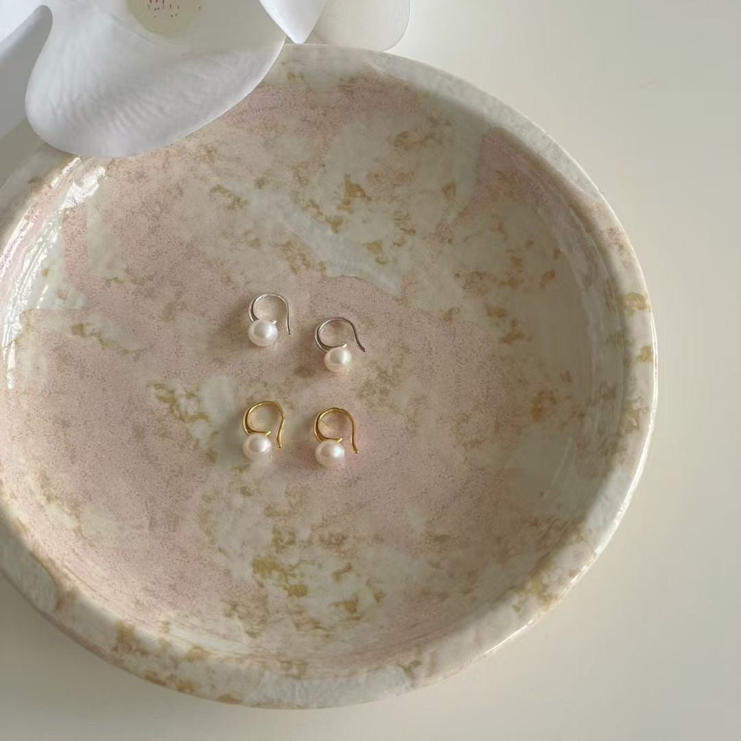 IKON  | 925Silver Freshwater Pearl Hook Earrings