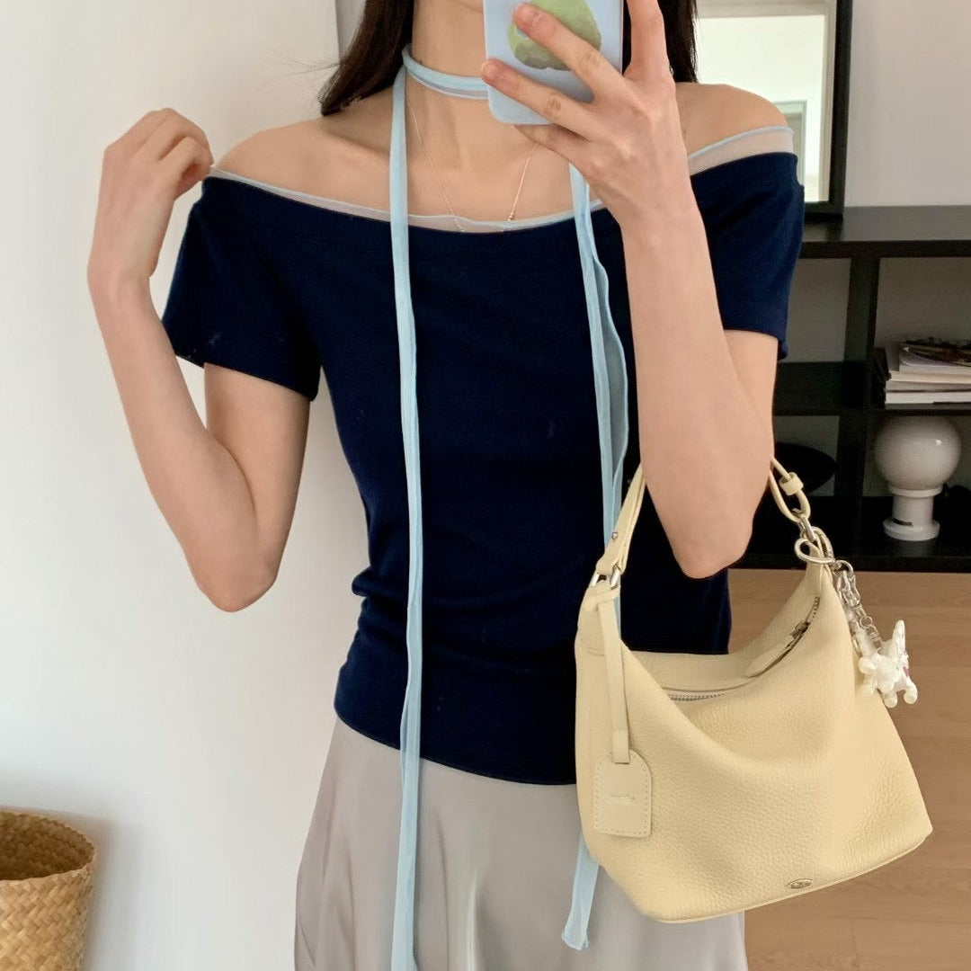 U Cloakroom | 優雅隨性牛皮半月包