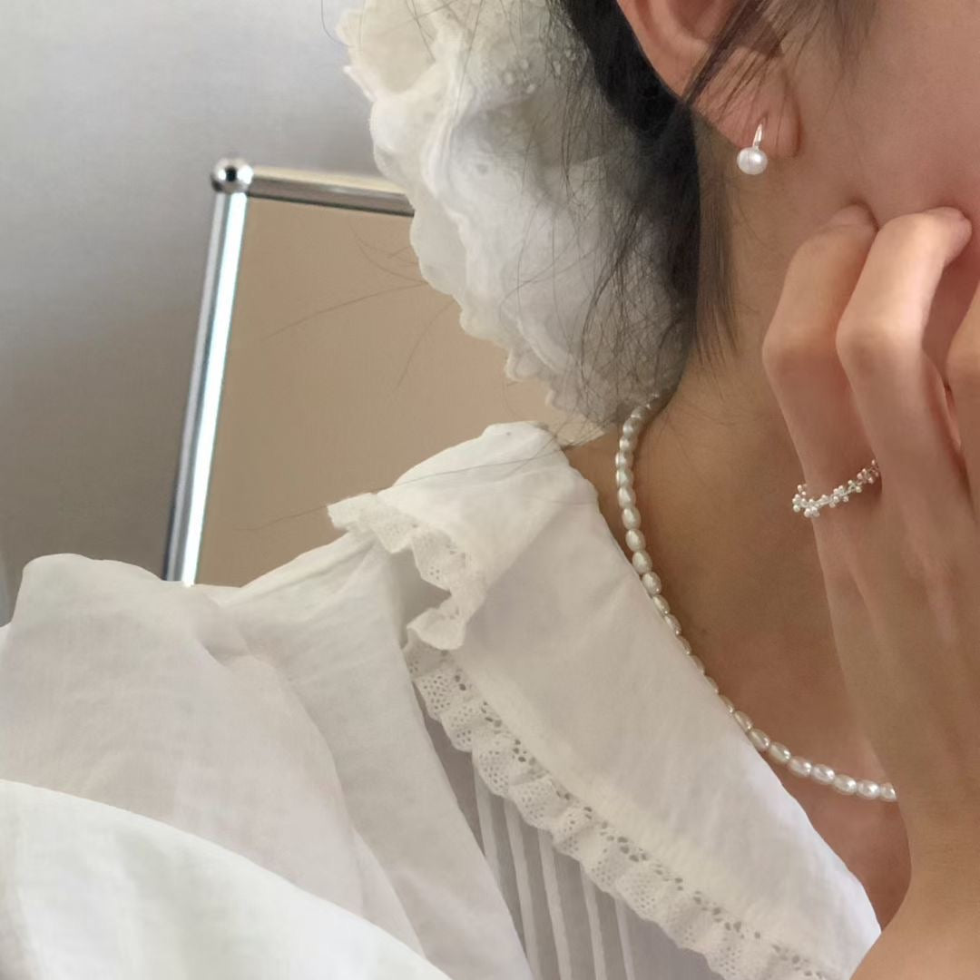 IKON  | 925Silver Freshwater Pearl Hook Earrings