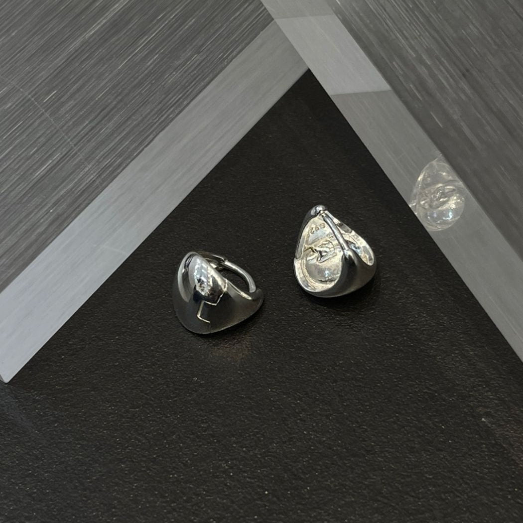 IKON DELUXE | 925Silver Dual-Texture Cavity Hoops Earrings