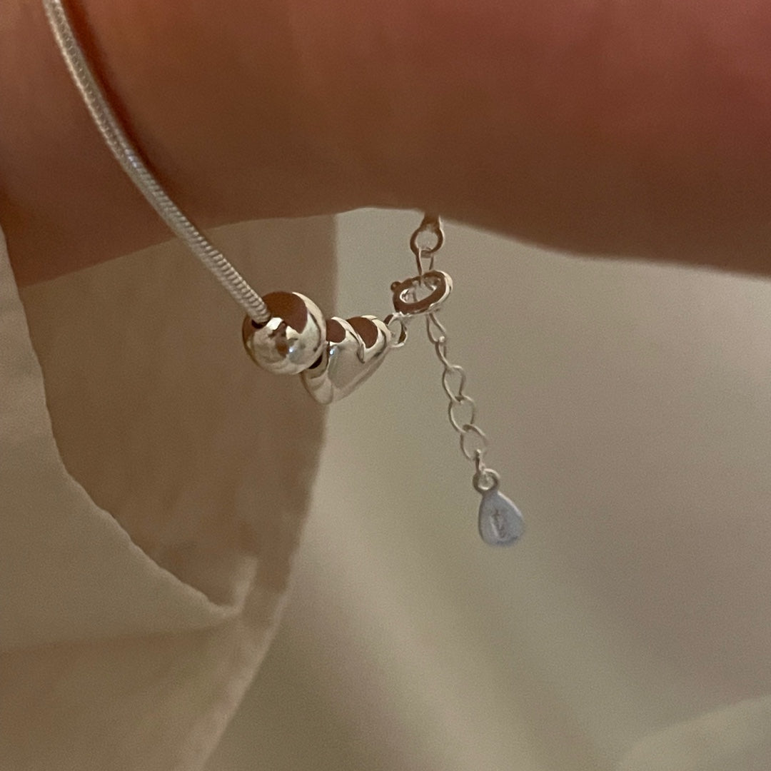 IKON | 925純銀圓珠心心手鍊