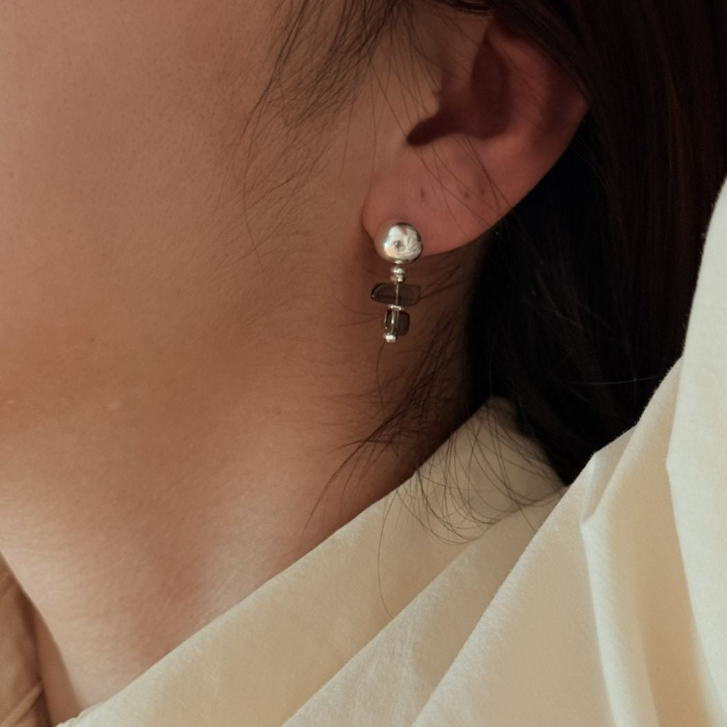 IKON  | 925Silver Layered Labradorite Bead Earrings