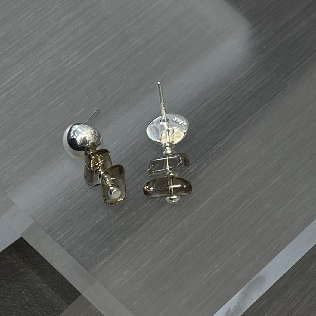 IKON  | 925Silver Layered Labradorite Bead Earrings