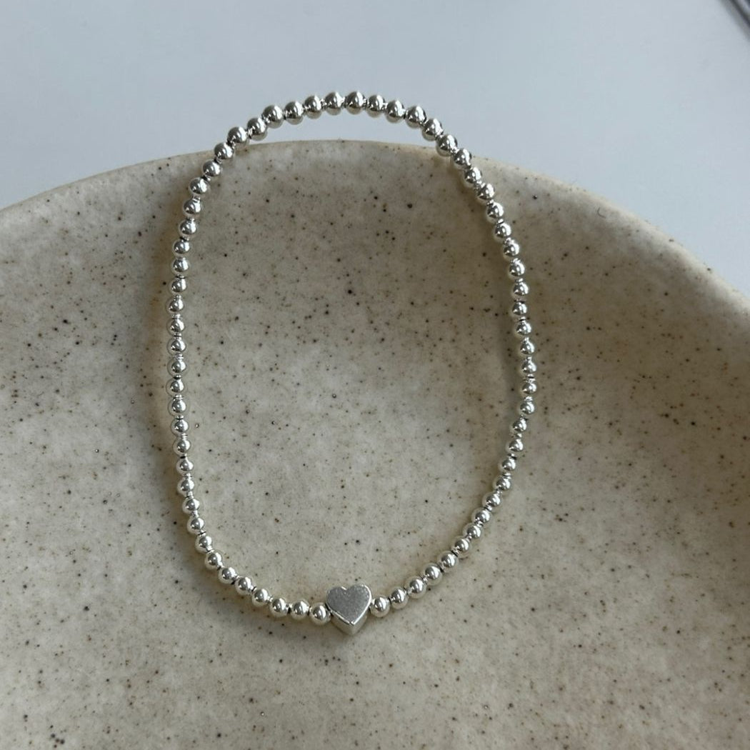 IKON | 925純銀小愛心圓珠手鍊