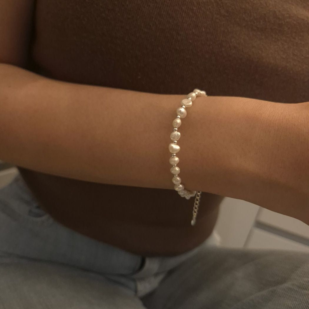 IKON | 925純銀淡水珍珠點點手鍊