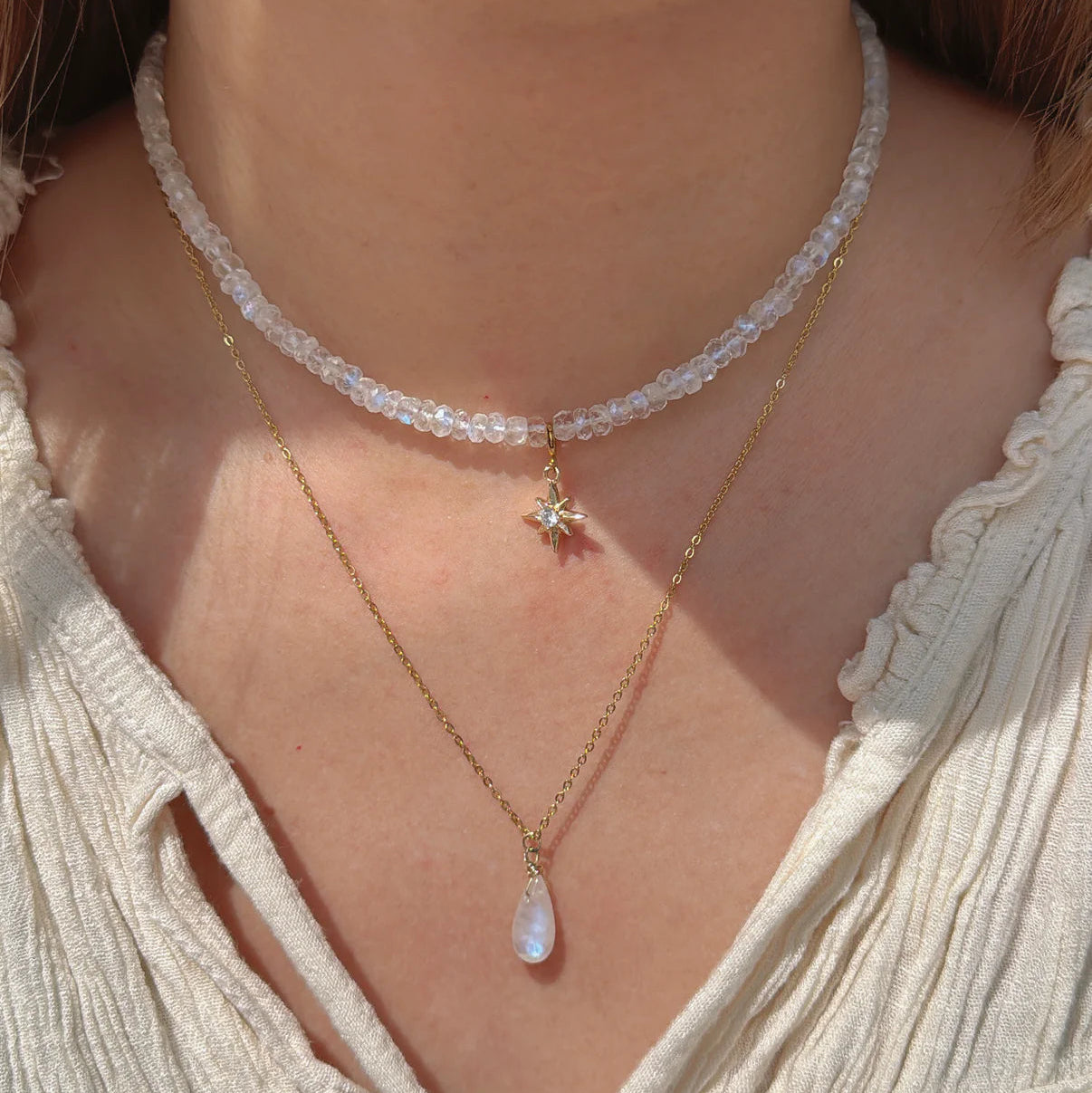 Basicworkshop｜簡約月亮石頸鏈